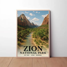 Zion National Park Adventure Awaits National Park Poster PosterGoat