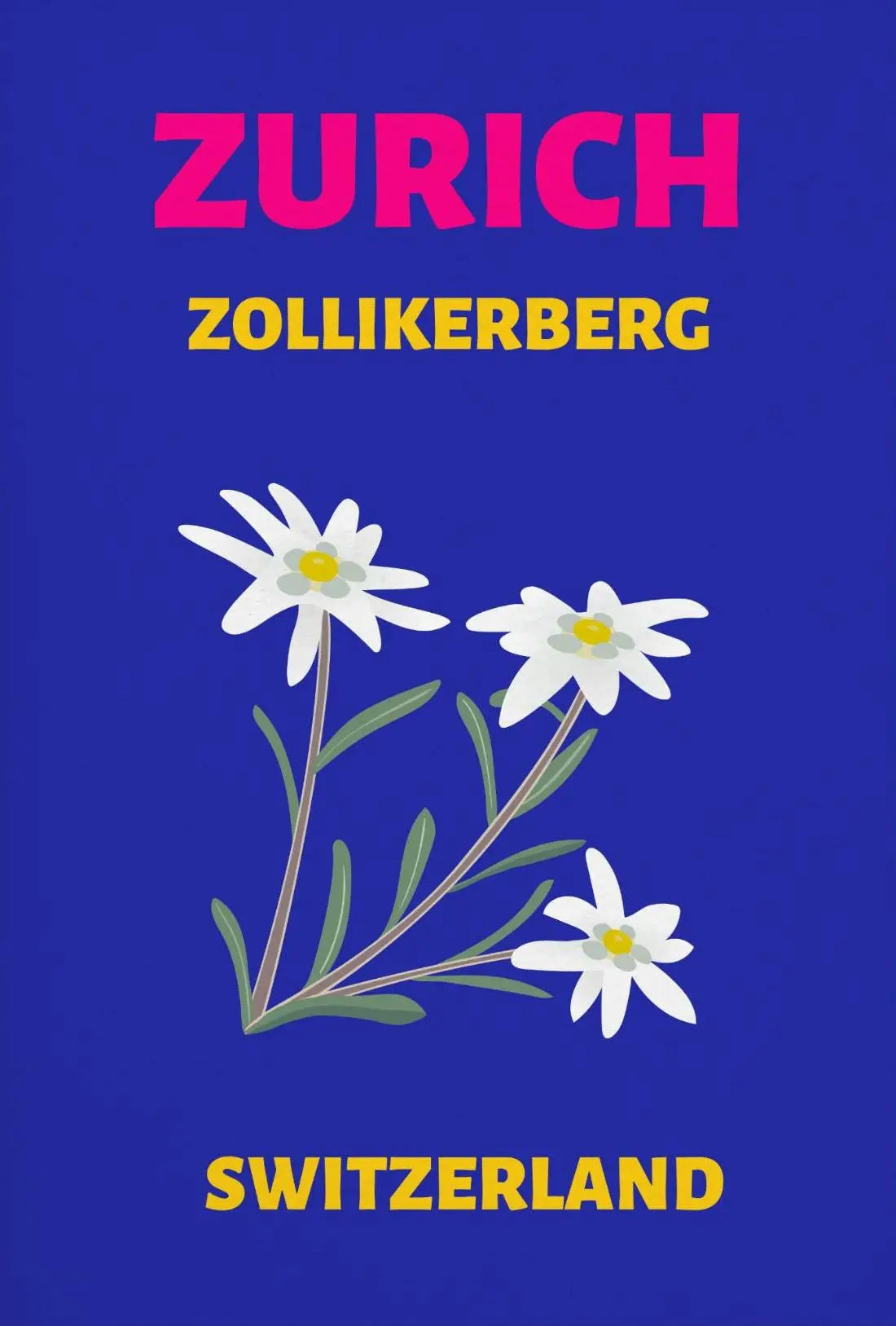 Zurich Zollikerberg Swiss Flora Travel Poster PosterGoat