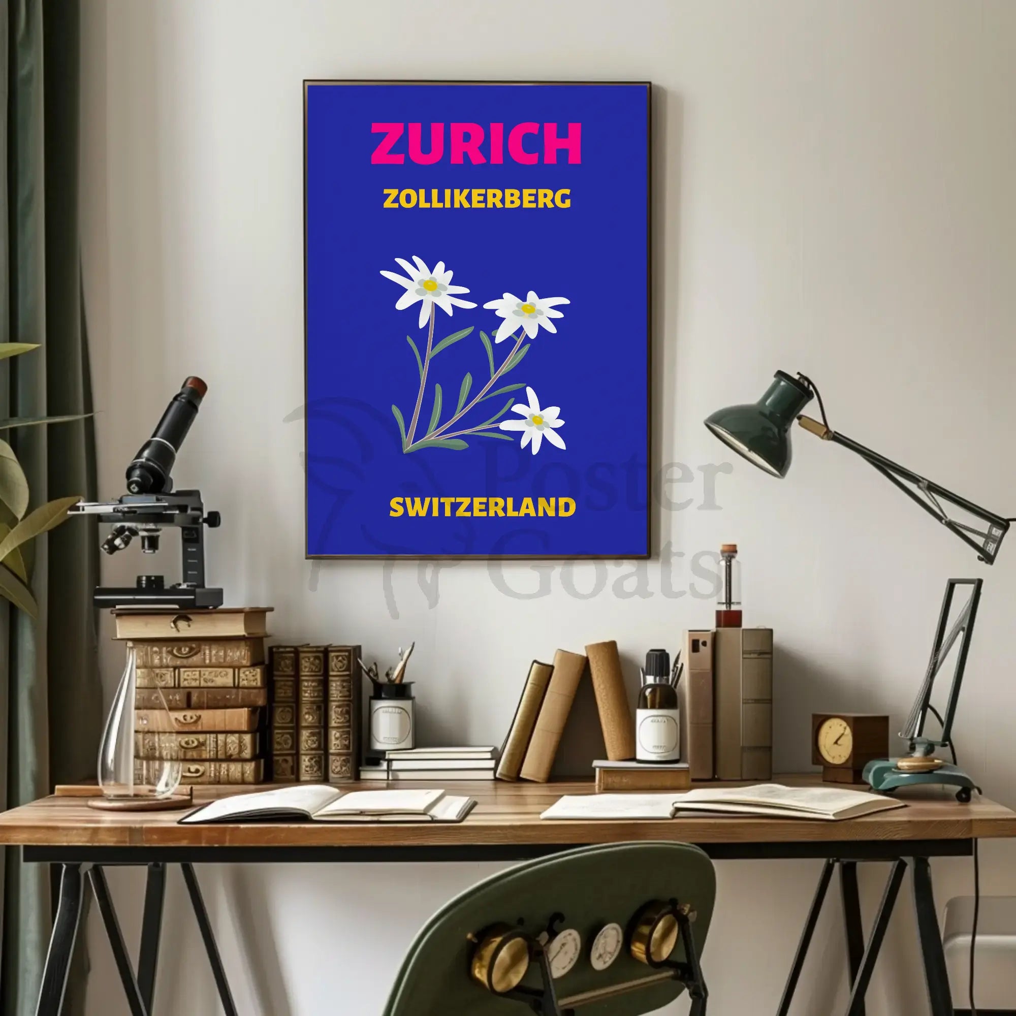 Zurich Zollikerberg Swiss Flora Travel Poster PosterGoat