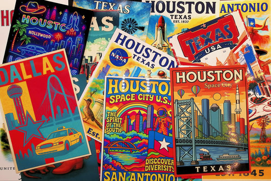 Texas Travel Photos Wall Art Decor Bundle Collection Pack of 20