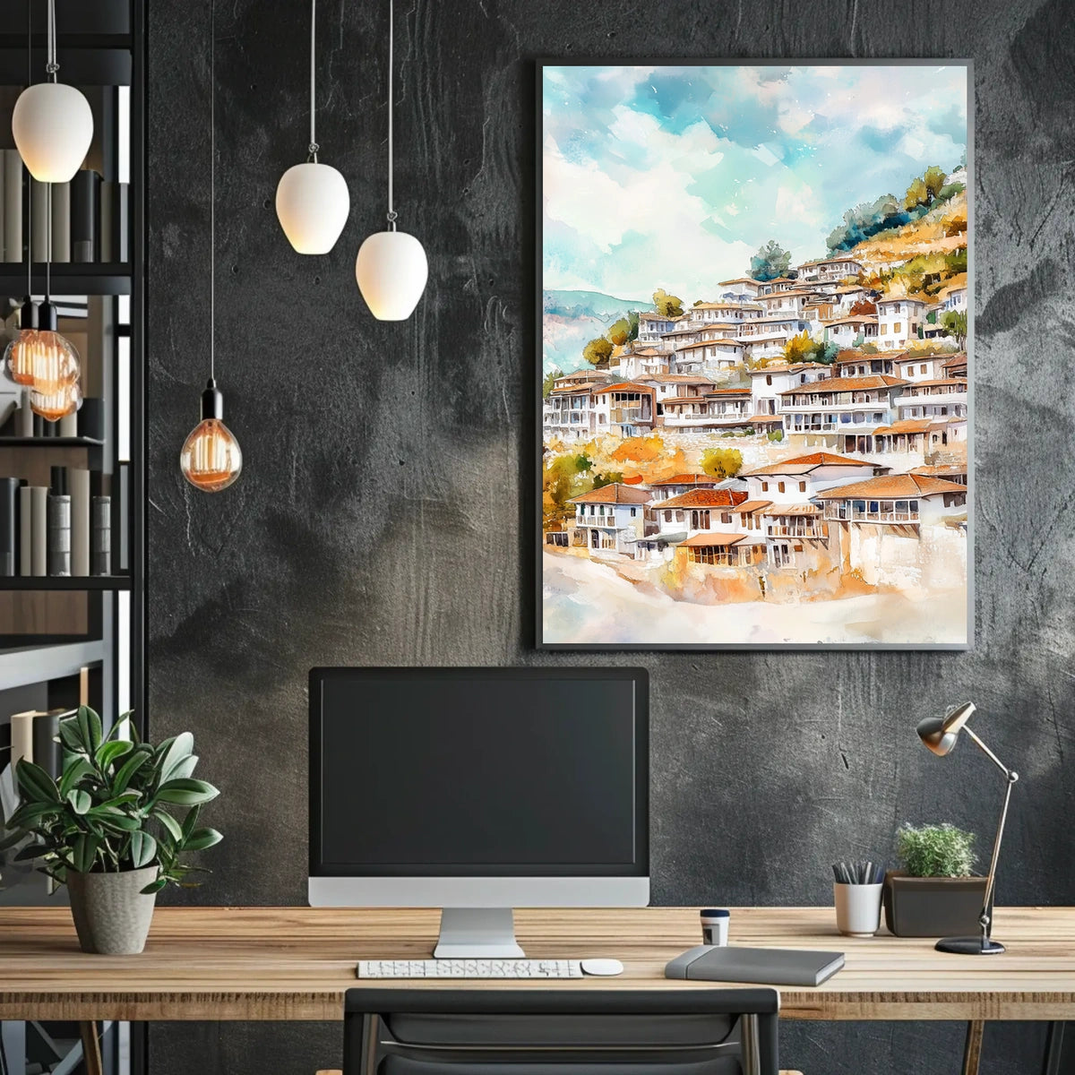 Albania Berat Old Town White Houses View Poster