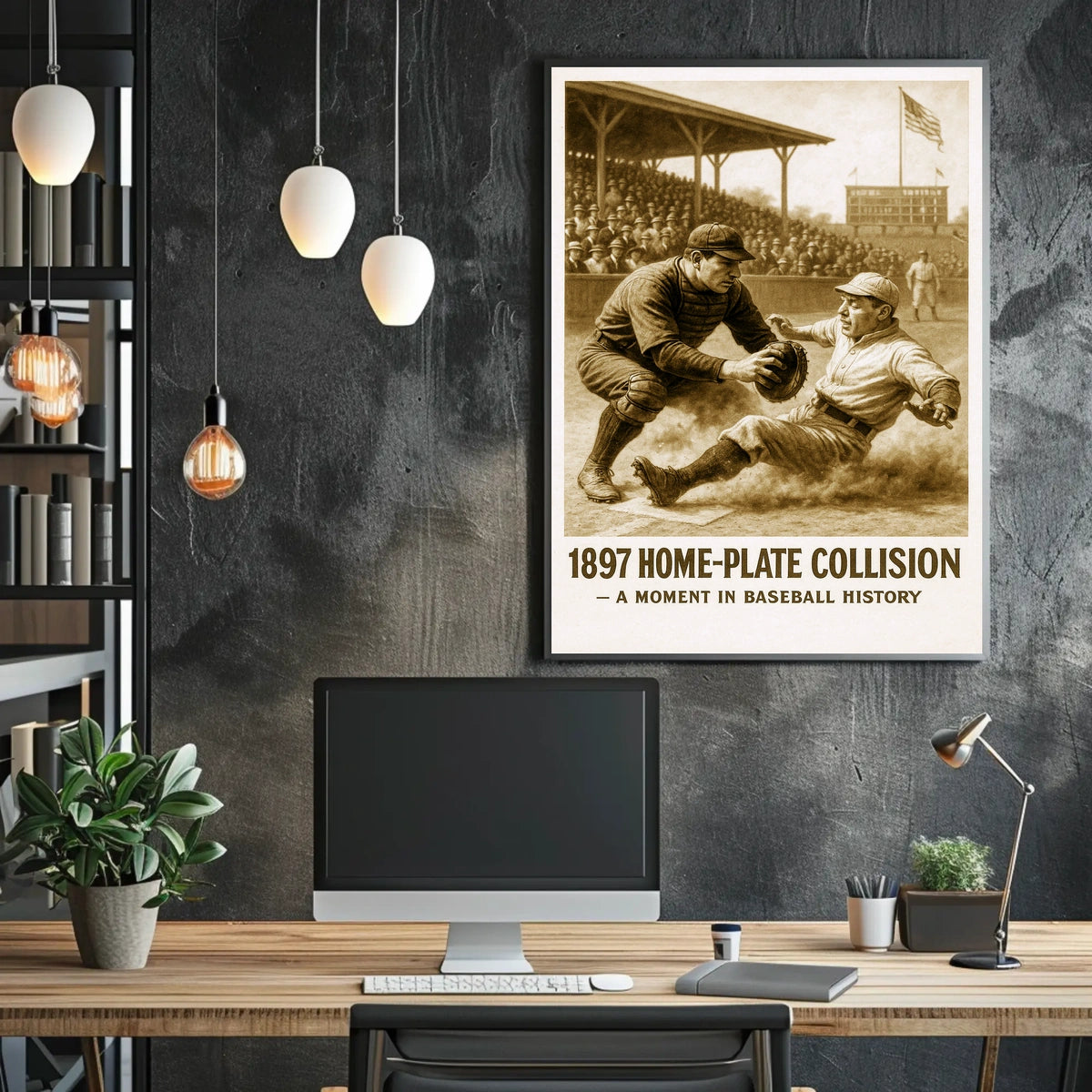 1897 Home-Plate Collision Poster