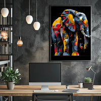 Geometric Elephant Art Poster