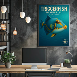Triggerfish Marine Fish Of The Reef Poster