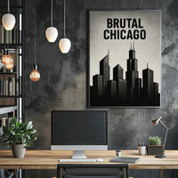 Bold Black-and-White Chicago Skyline Urban or Cityscape Poster