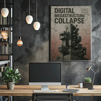 Digital Megastructure Collapse Futuristic Sci-Fi Poster