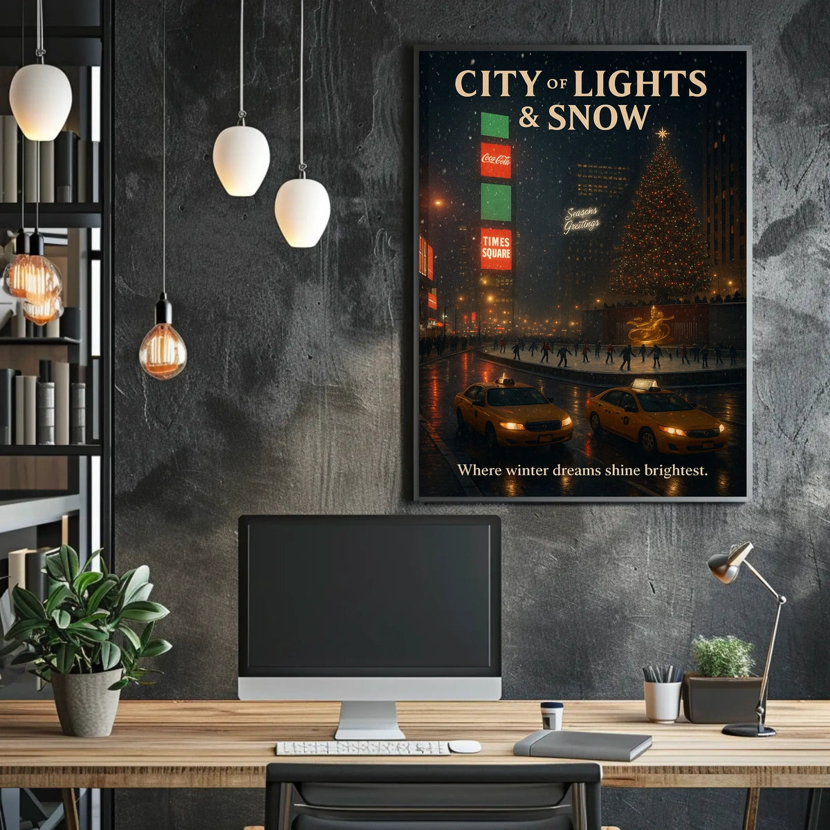 City Of Lights Snow Poster