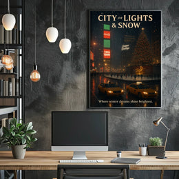 City Of Lights Snow Poster