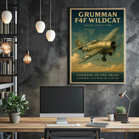 Grumman F4F Wildcat Vintage Aviation Poster Print
