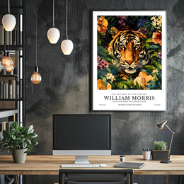 William Morris Tiger Illustration Art Poster - Animal Poster