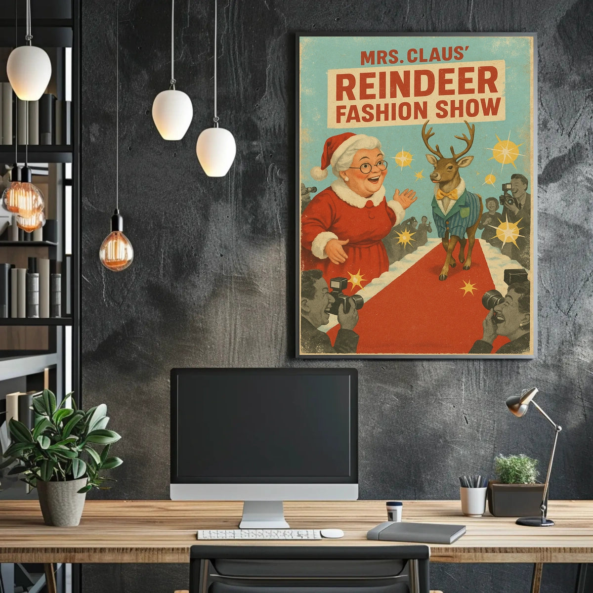 Mrs. Claus Reindeer Fashion Show Poster