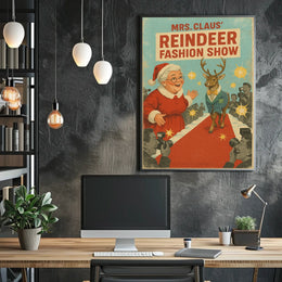 Mrs. Claus Reindeer Fashion Show Poster