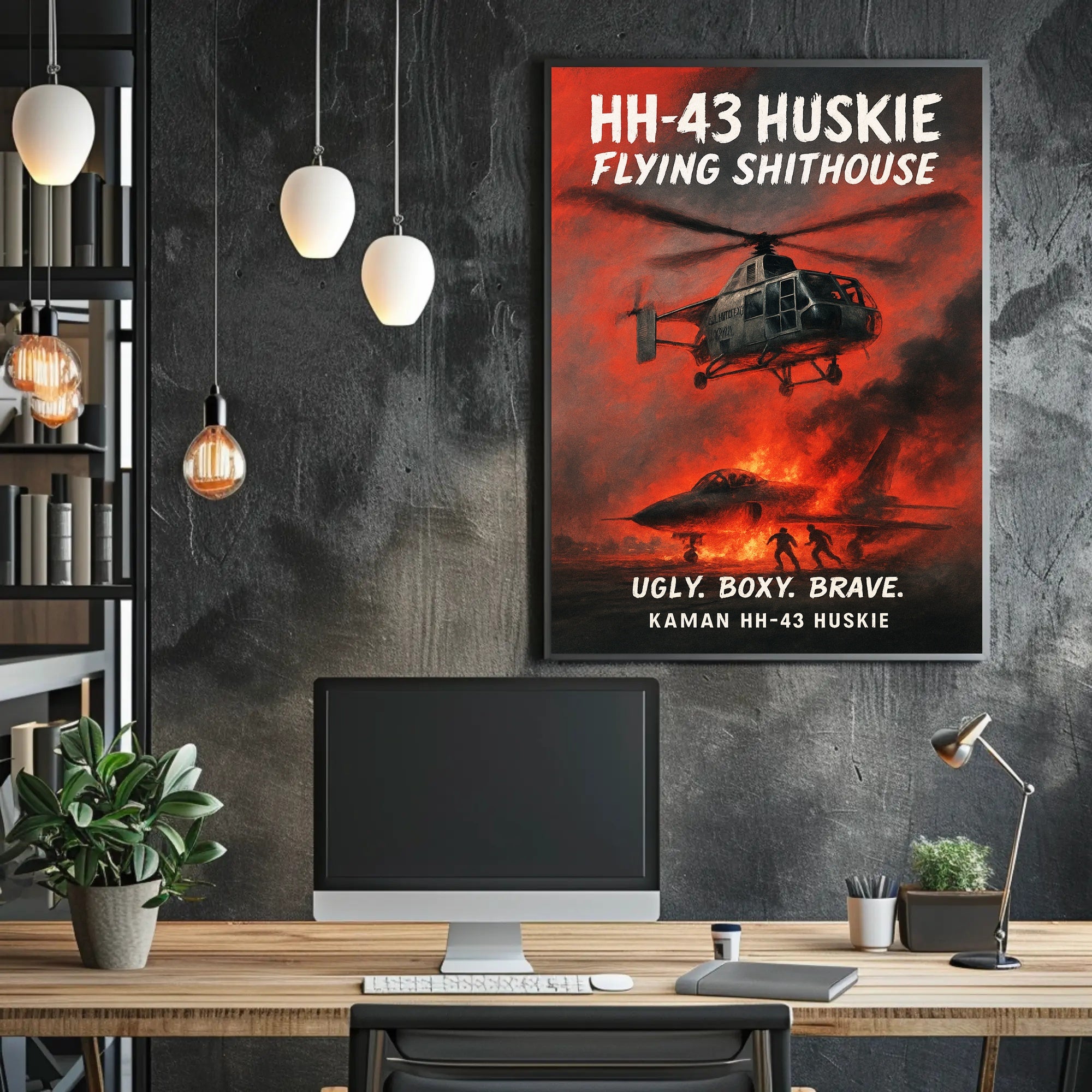 Kaman HH-43 Huskie Ugly. Boxy. Brave Poster PosterGoat