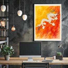 Dragon In Fiery Hues Poster