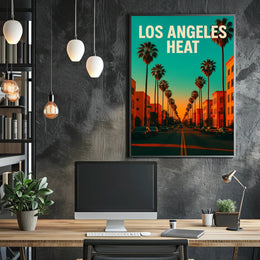 Los Angeles Heat: Vibrant Urban Cityscape Poster