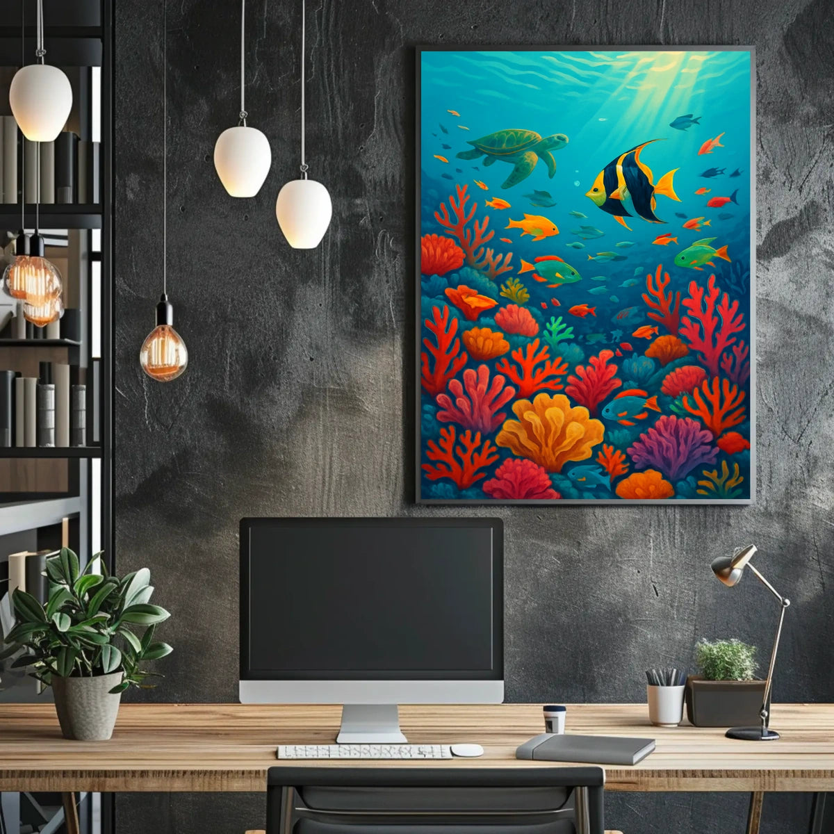 Marine Life Underwater Scene Fish Poster