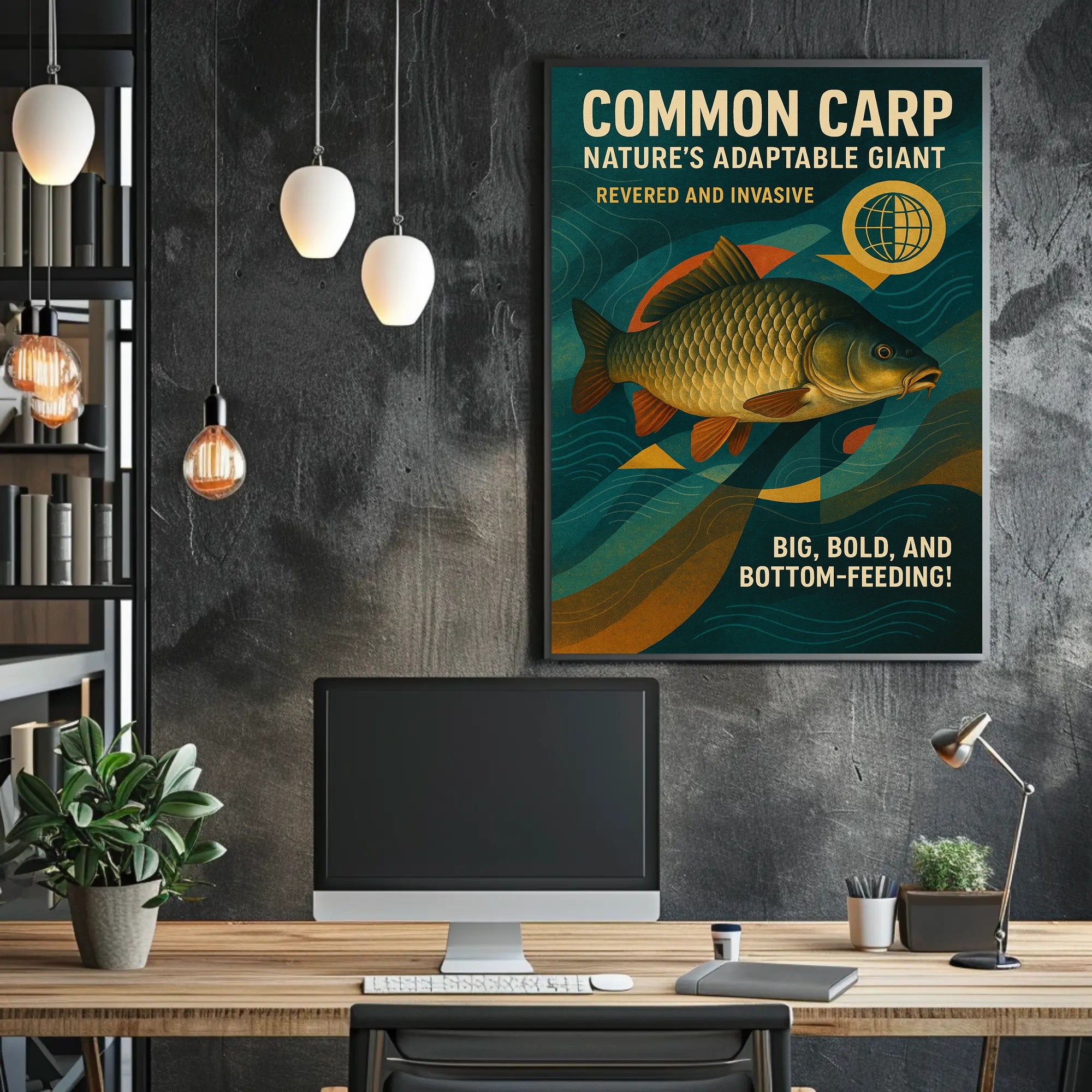 Common Carp Retro Eco-Conscious Animal Poster