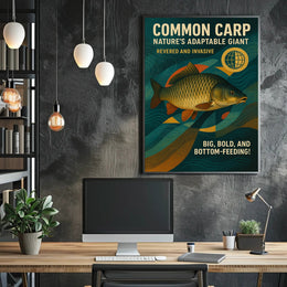 Common Carp Retro Eco-Conscious Animal Poster