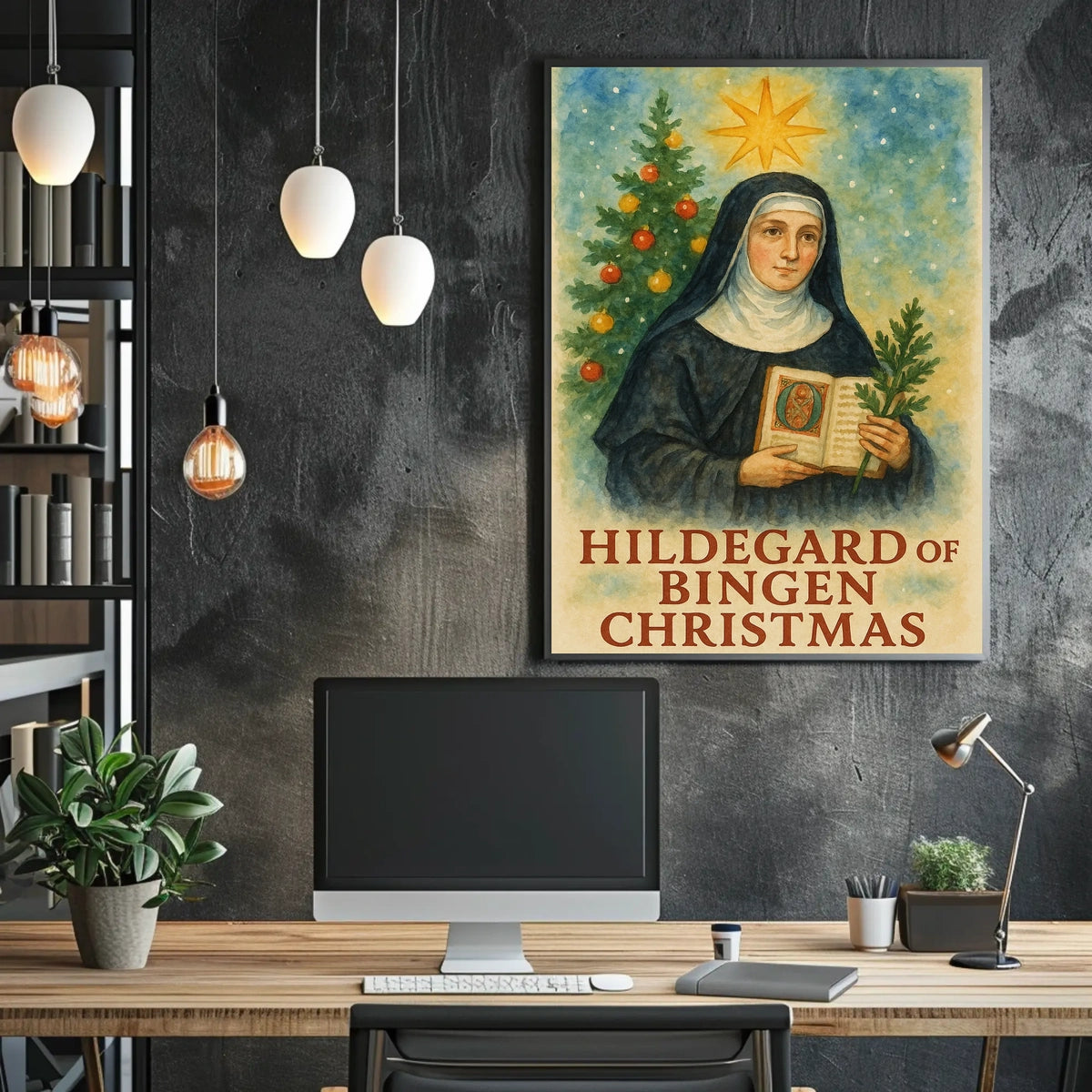 Hildegard of Bingen Christmas Art Print Cultural Poster