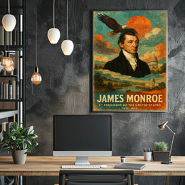 James Monroe 5th President of the United States Layered Digital Collage Poster