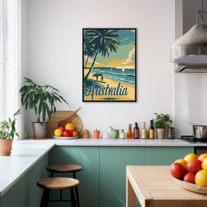 Vintage Travel Poster - Australia Beach Surf