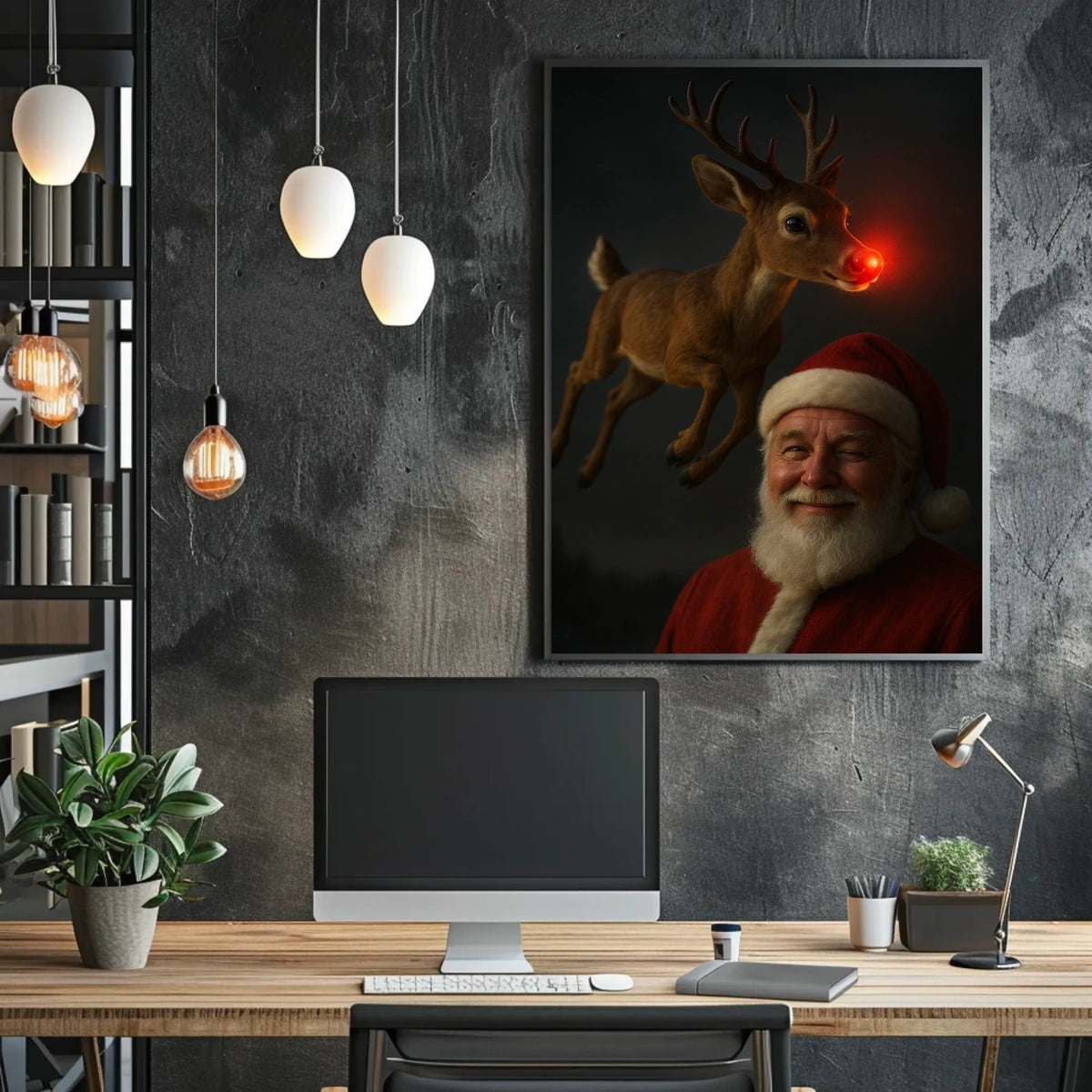 Santa and Rudolphs Holiday Cheer Poster