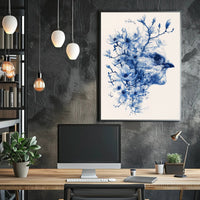 Blossoming Bird Art Print Poster for Home Decor and Wall Art PosterGoat