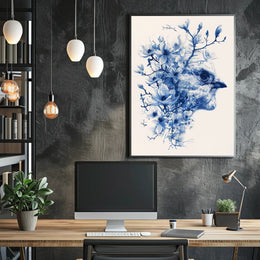 Blossoming Bird Art Print Poster for Home Decor and Wall Art PosterGoat