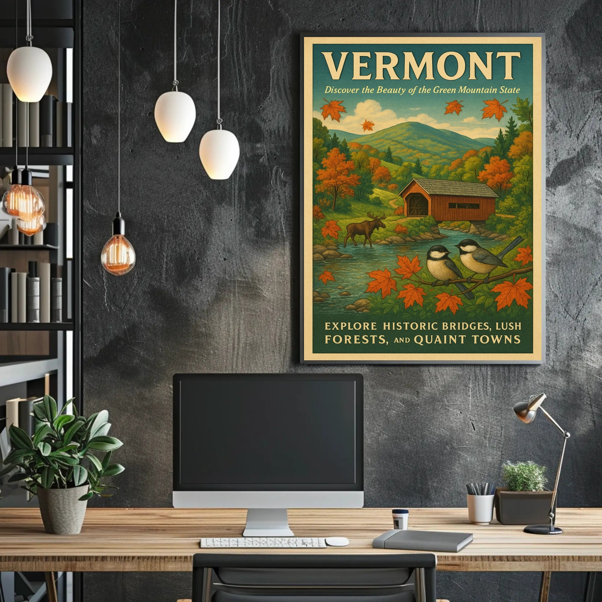 Vermont Charm Wall Art Poster Decor