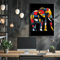 Colorful Elephant Mosaic Poster
