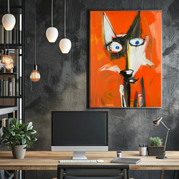Abstract Fox Wall Art Poster Minimalist Animal Print