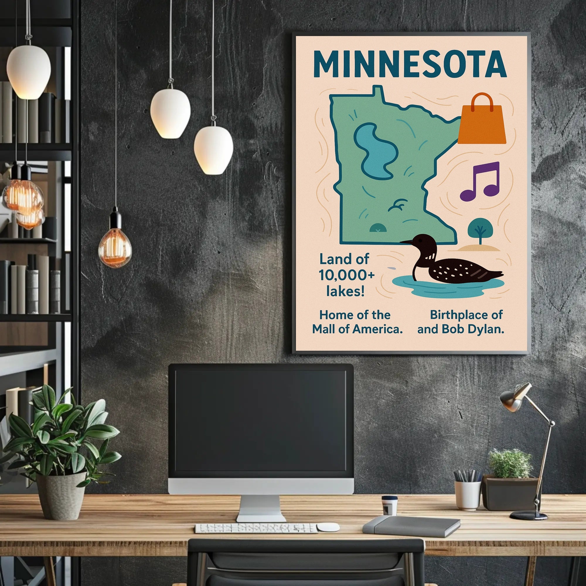 Minnesota Land of 10,000 Lakes Poster