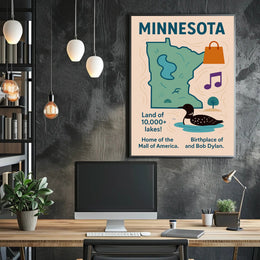 Minnesota Land of 10,000 Lakes Poster