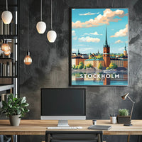 Stockholm Serenity: Picturesque Cityscape Urban or Cityscape Poster