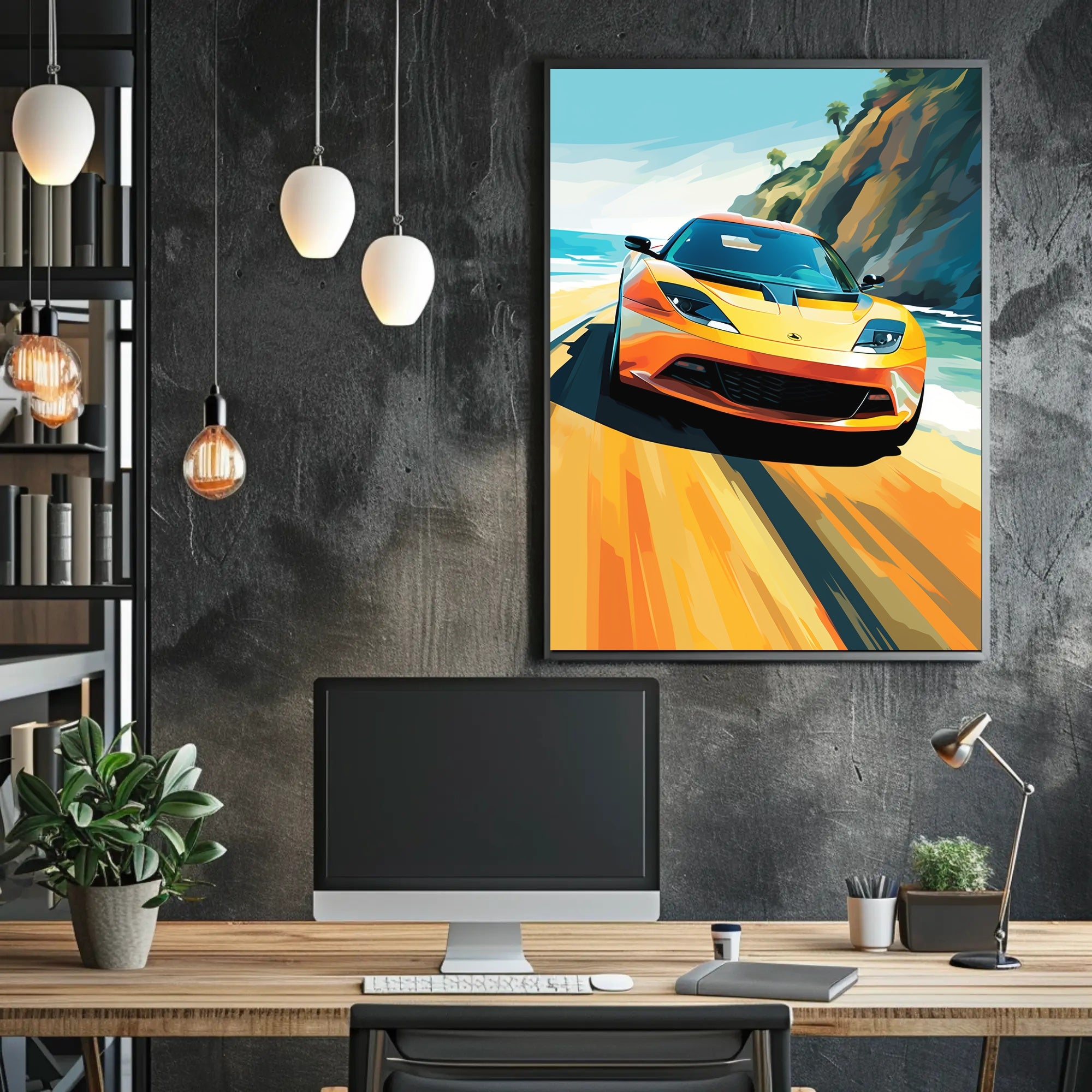 Speed and Freedom on Coastal Road Sports Poster