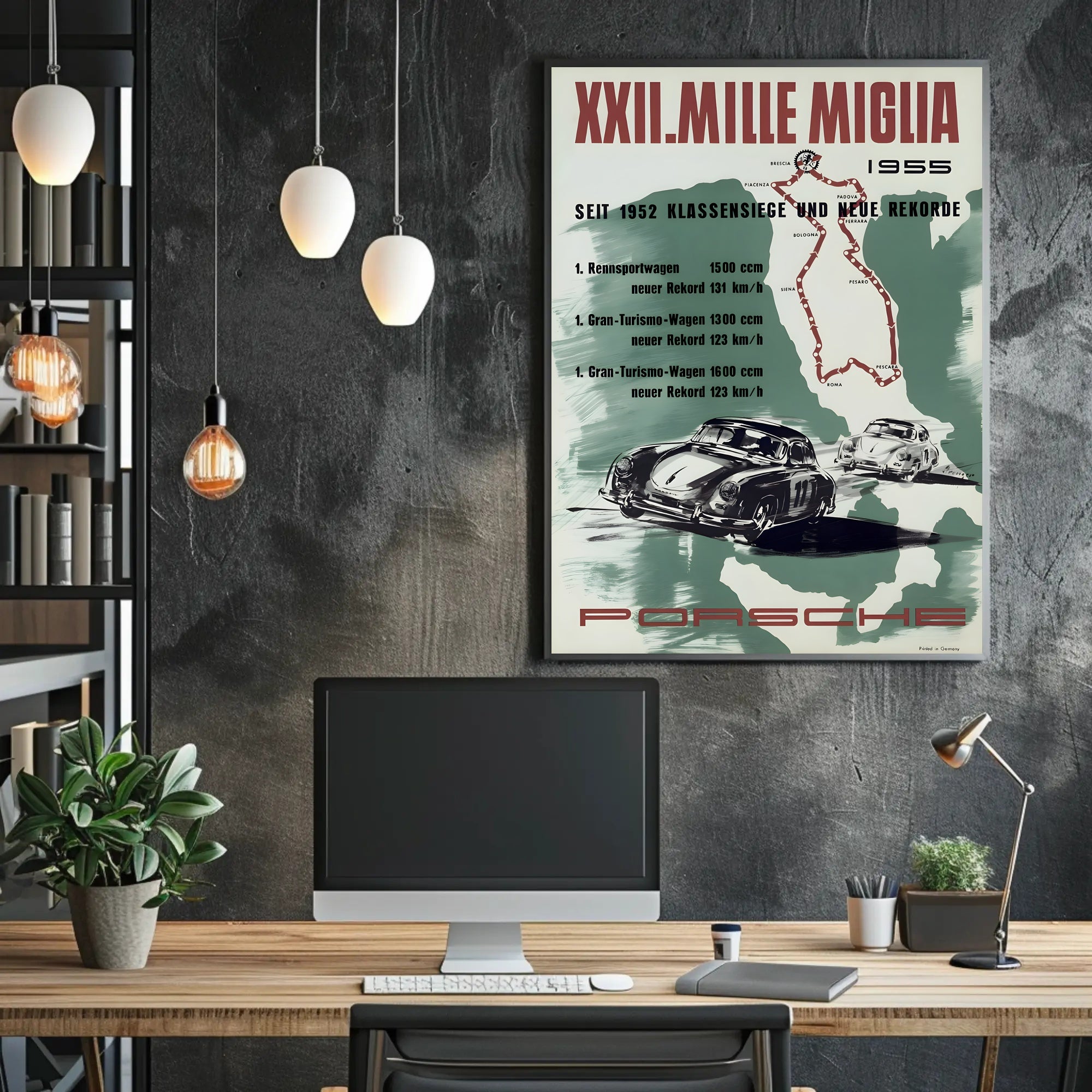 XXII Mille Miglia 1955 Porsche Poster