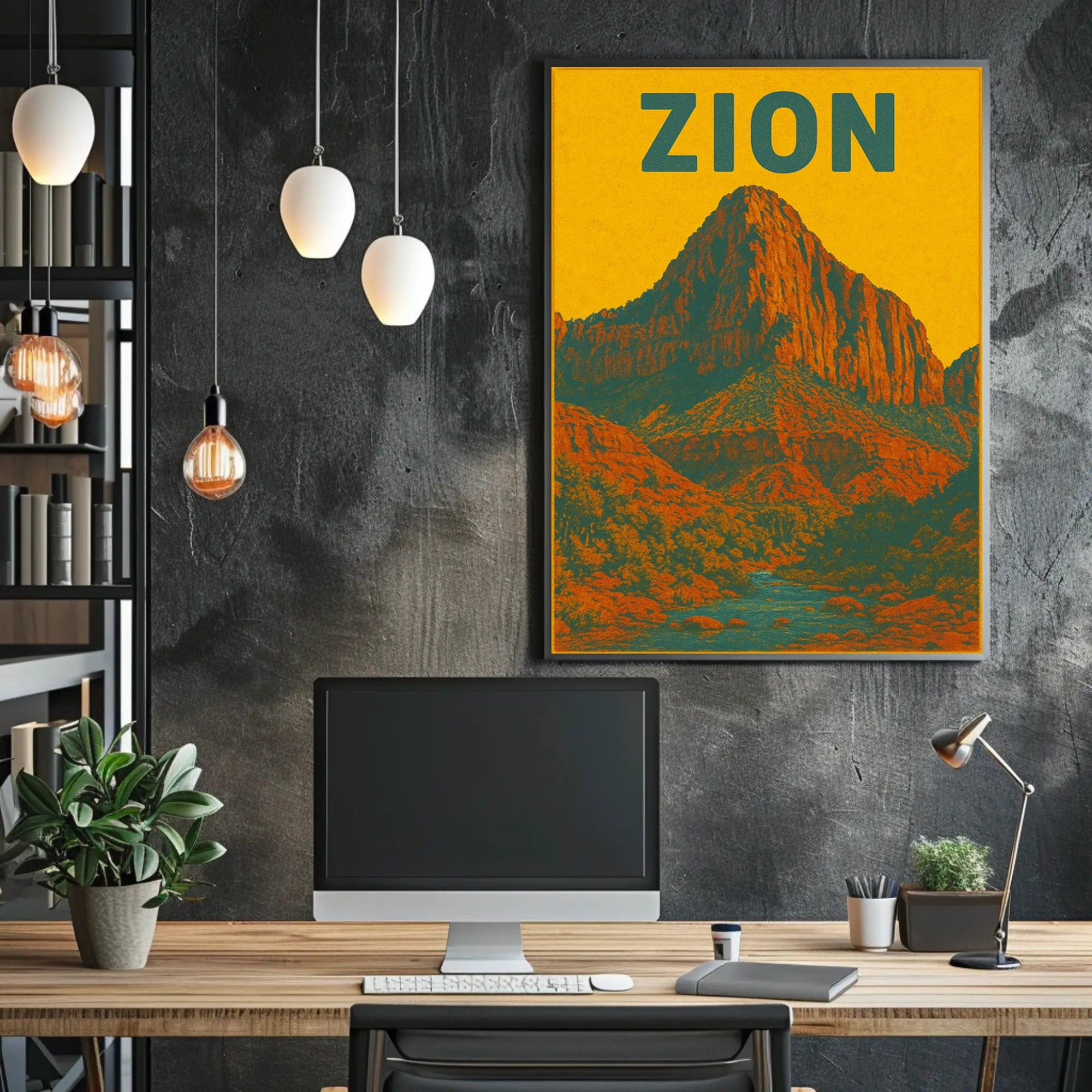Zion National Park Vintage Travel Poster Print