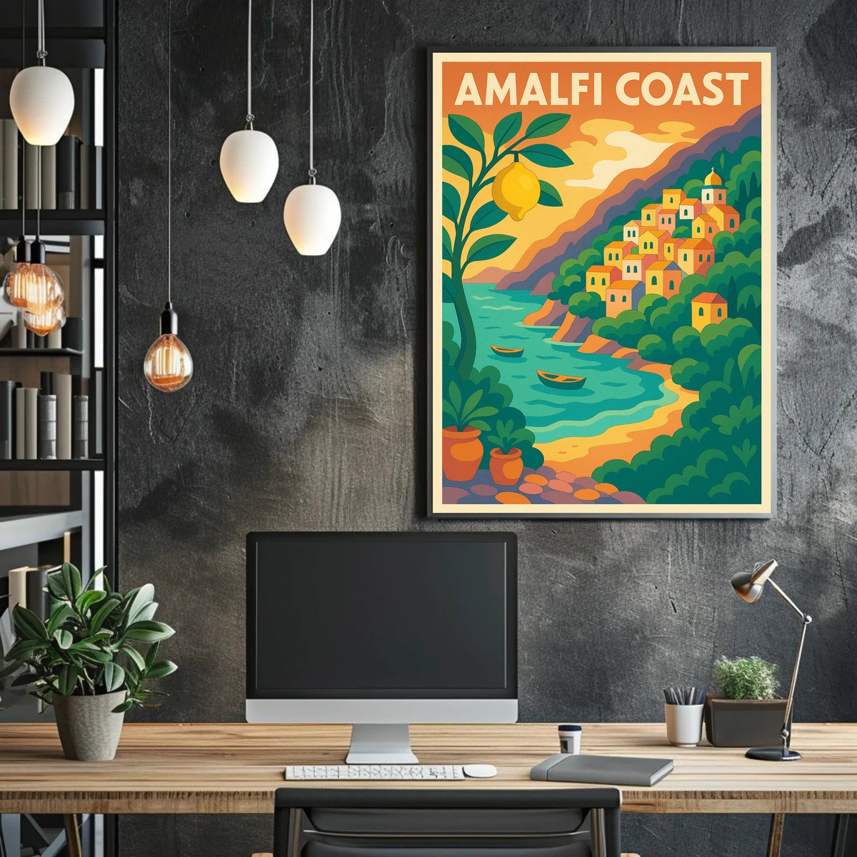 Amalfi Coast Dreamscape Poster For Coastal Decor Lovers