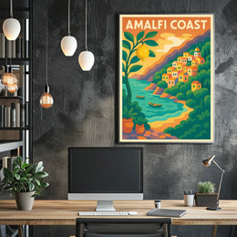 Amalfi Coast Dreamscape Poster For Coastal Decor Lovers
