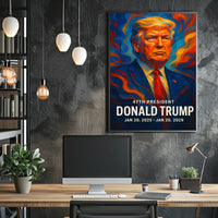 Trump Visionary Leadership Patriotism Historic Icon Cinematic Digital Painting Poster