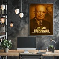 Dwight D Eisenhower Poster Vintage Analog Film Aesthetic Presidential Portrait Wall Art Print