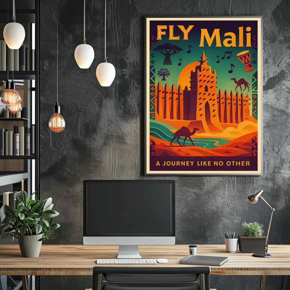 Explore Exotic Mali with Retro Adventure Travel Poster PosterGoat