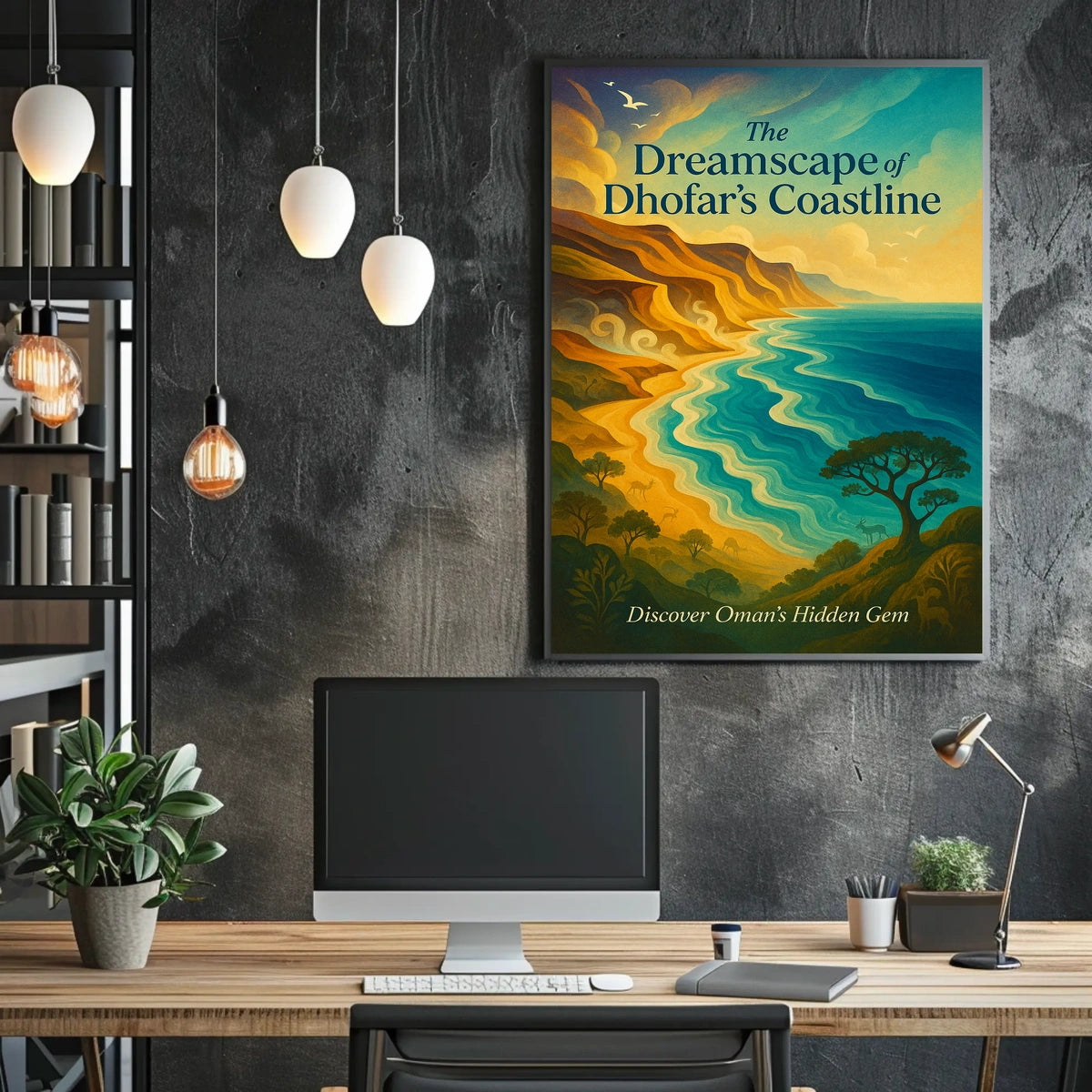 Dhofar Coastal Beauty: Abstract Art Travel Poster