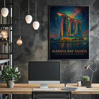 Marina Bay Sands Travel Poster Modern Architectural Print