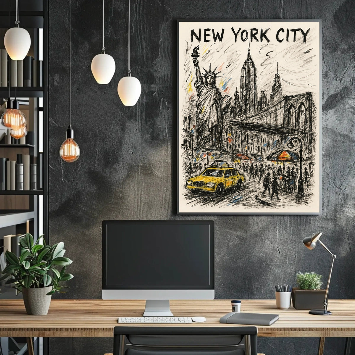 Vibrant New York City Poster For Urban Home Decor Fans