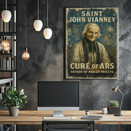 Saint John Vianney Revered Clerical Art Poster
