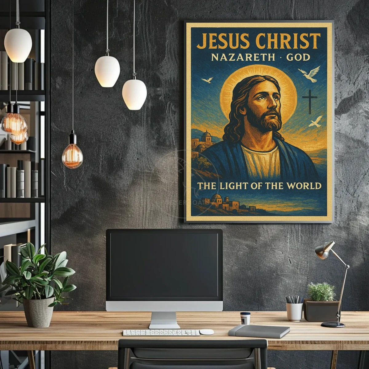 Jesus Christ Divine Light Religious Cultural or Heritage Poster
