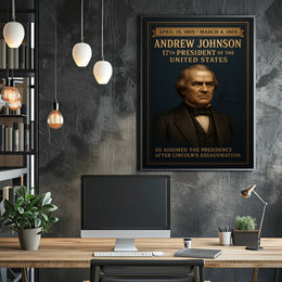 Andrew Johnson Historical Presidential Portrait Poster PosterGoat