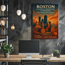 Boston A Legacy of Innovation Heritage Poster PosterGoat