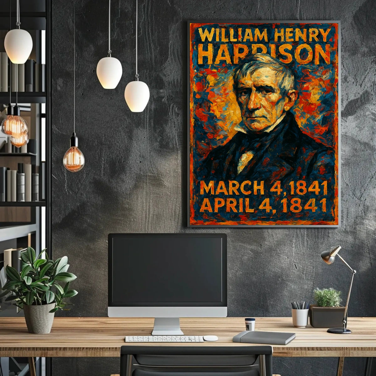 William Henry Harrison 9th President of the United States Glitch Hop Art Poster